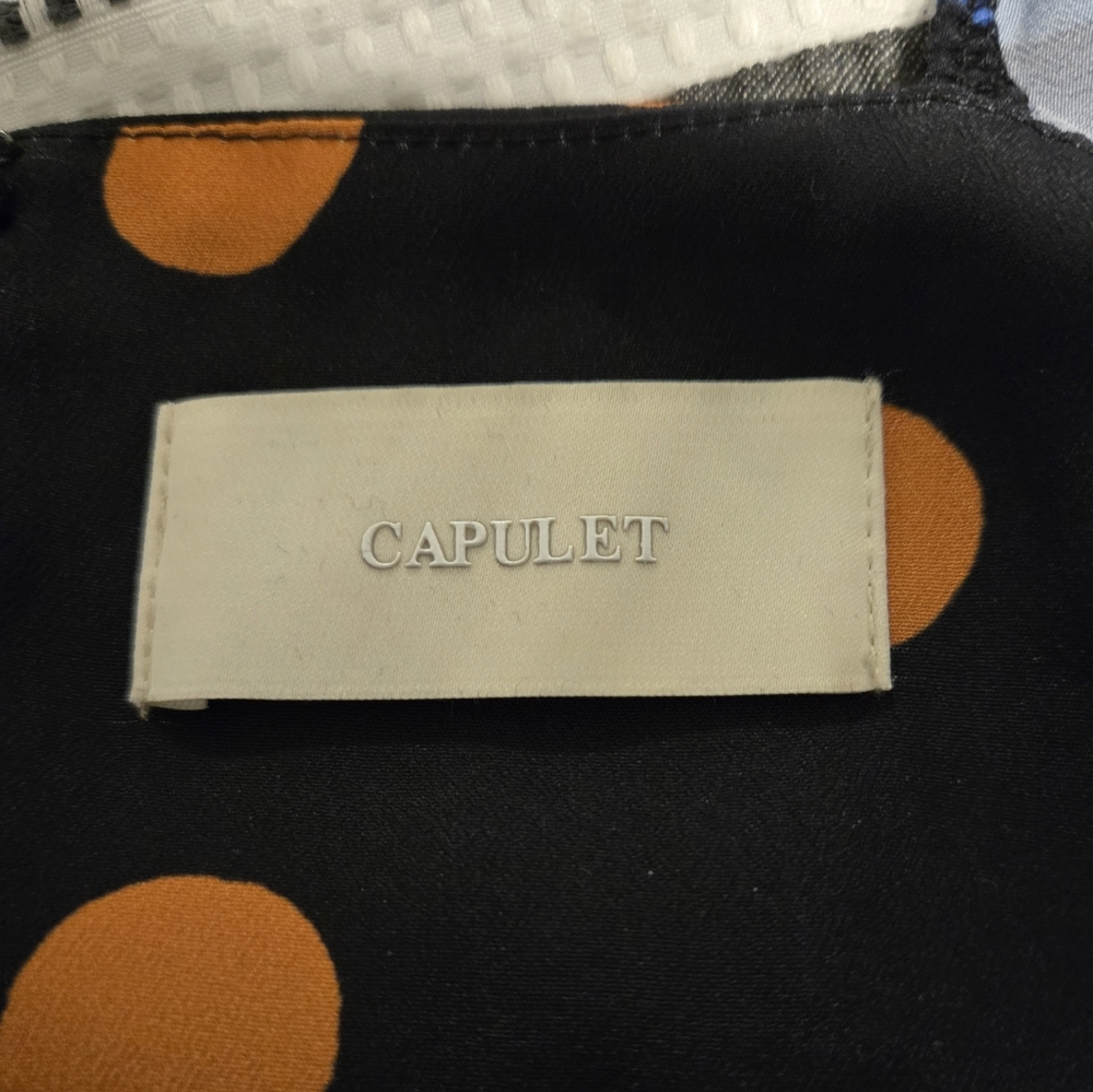 ​Capulet Mixed Print Maxi Dress Floral Polka Dot Tiered Puff Sleeve Size XS - Picture 11 of 16